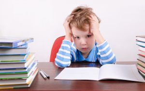 frustrated child reading